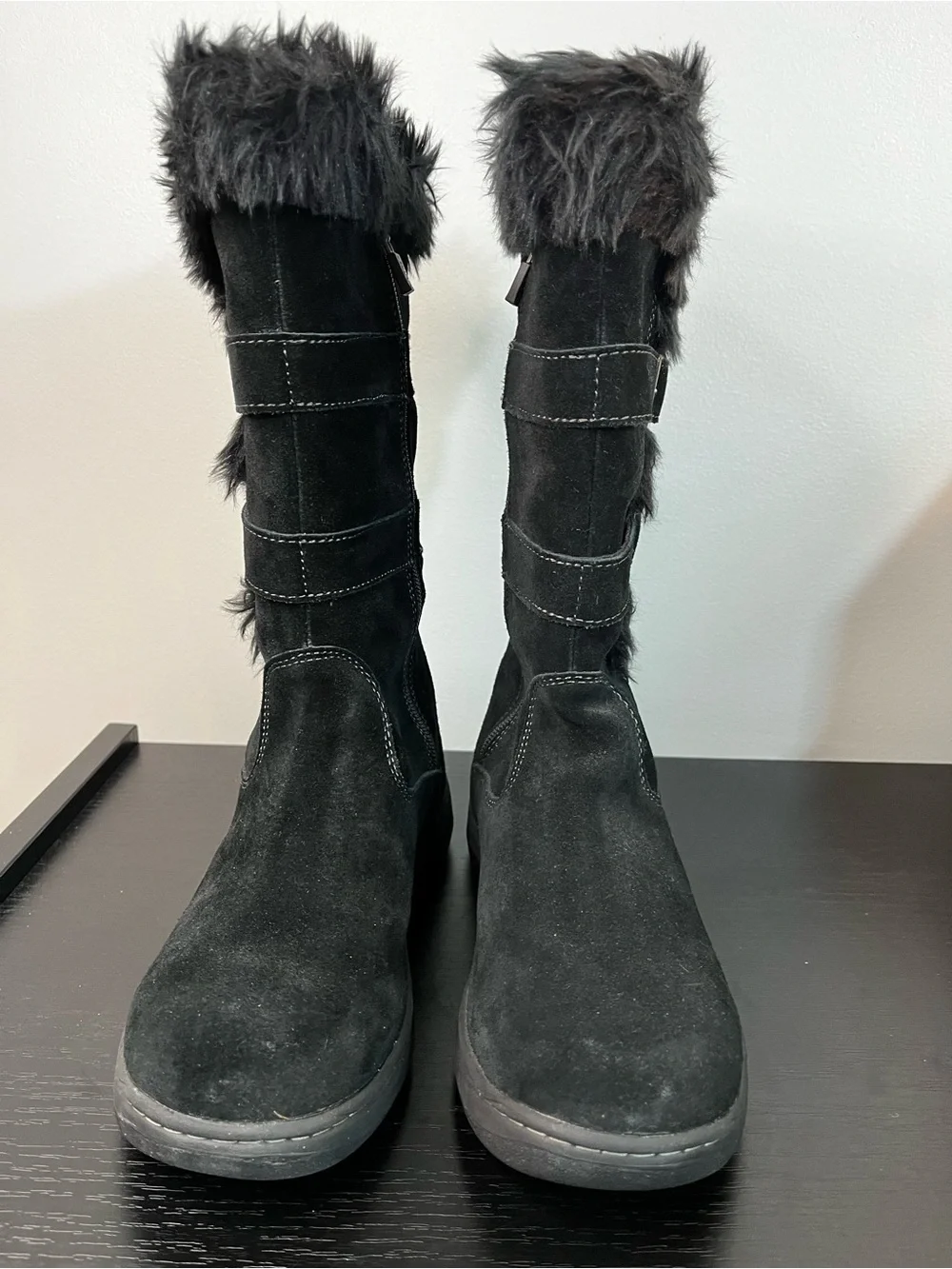 LL Bean Women's Black Nordic Insulated Waterproof Suede Winter Boots Size 6.5
